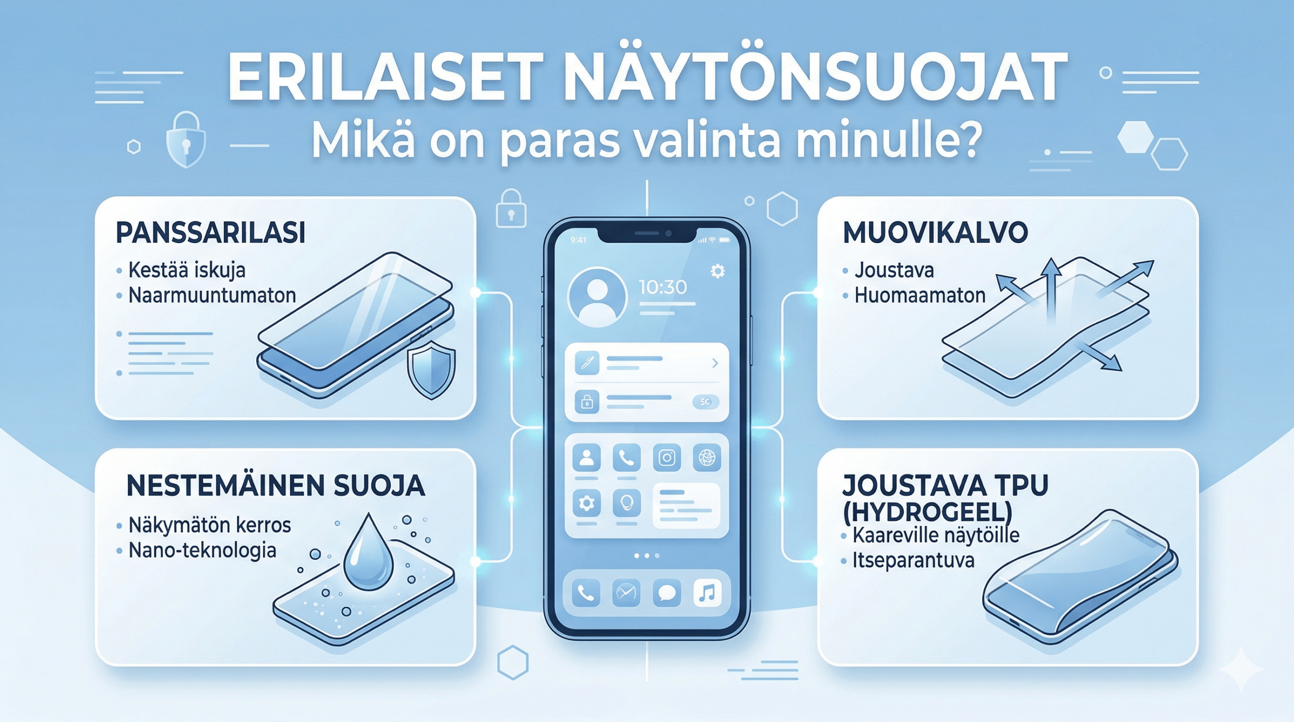 Erilaiset näytönsuojat – Mikä on paras valinta minulle?