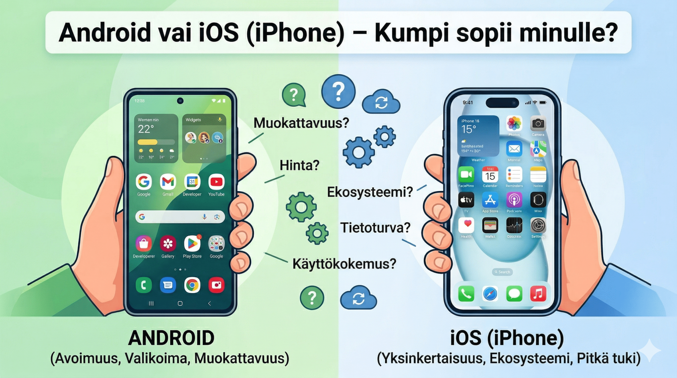 Android vai iOS (iPhone) – Kumpi sopii minulle?